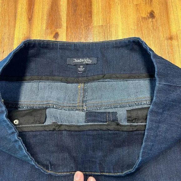 Chadwick’s of Boston pull on denim skirt with back slit size 10 womens - Picture 3 of 8
